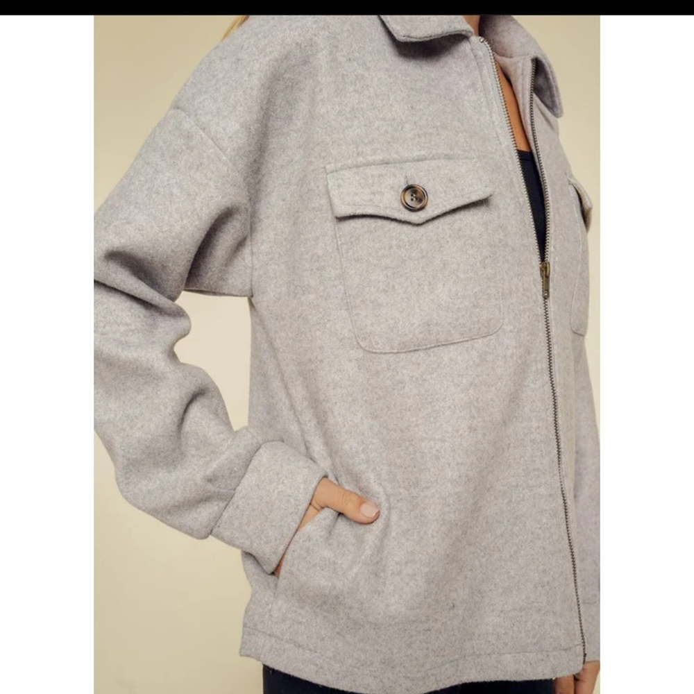 Hem & Thread Light Gray Fully Lined Jacket - image 2